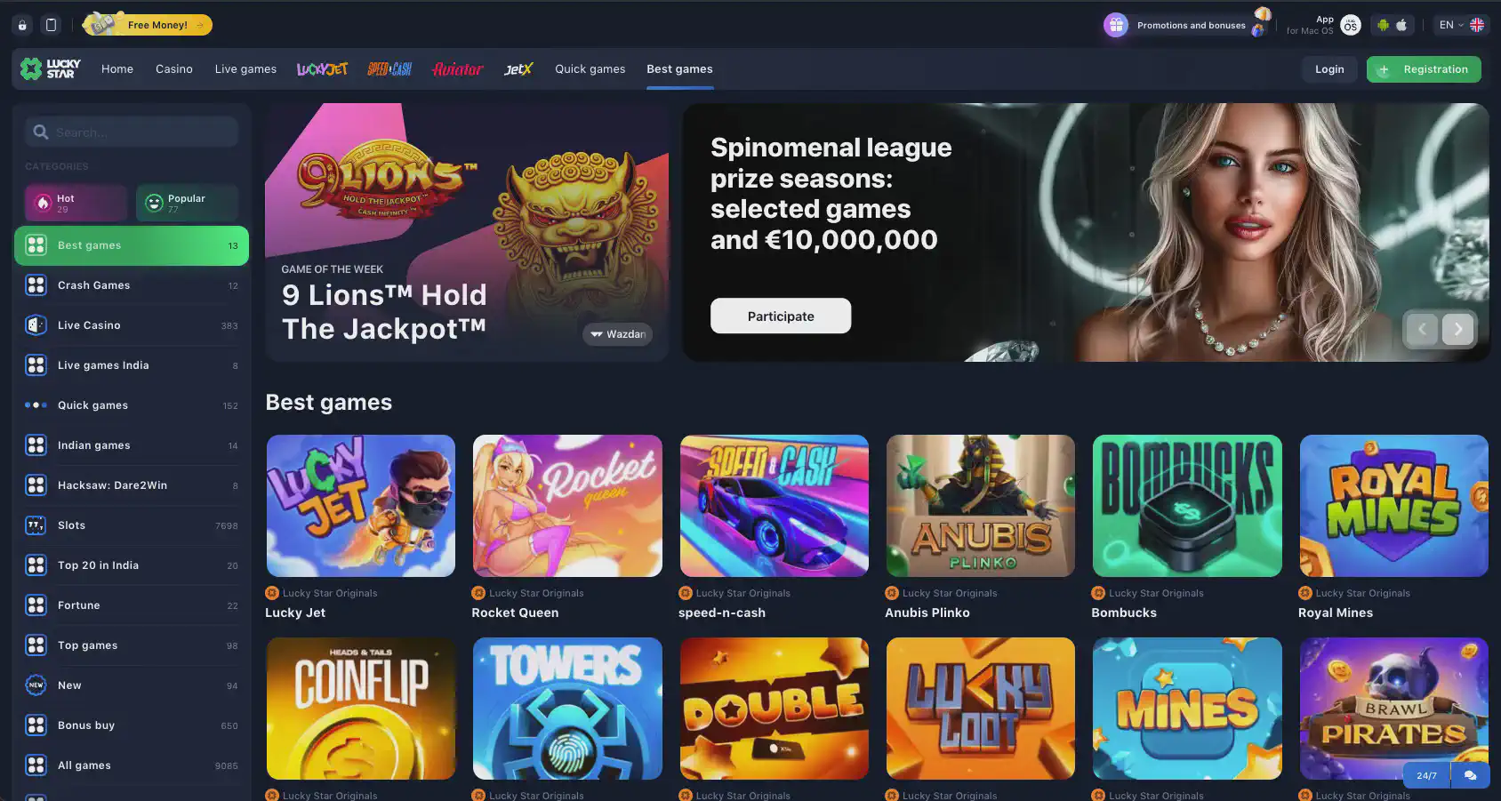 Lucky Star Casino Games in India